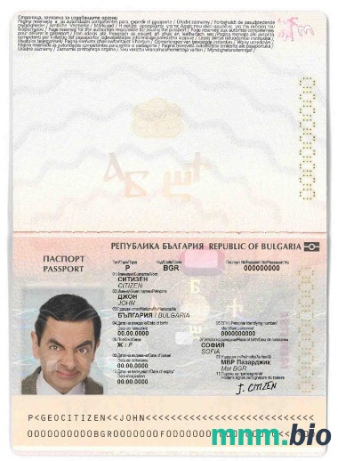 Przykład paszportu Bułgarii w formacie PSD, w pełni edytowalny